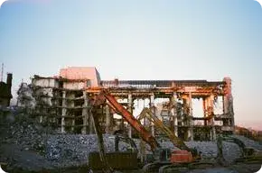 Demolition in Iloilo City with excavator Demolition in Iloilo City with backhoe